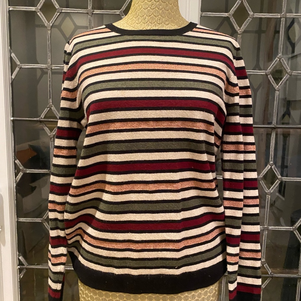 J.Crew Striped Knit Top in Rich Hues